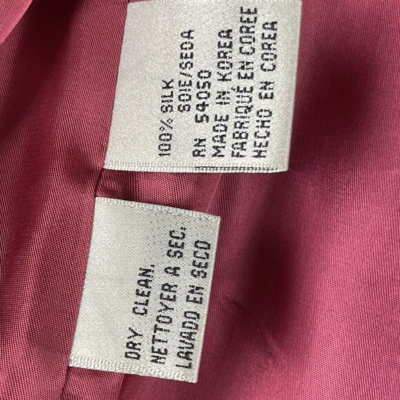 Vintage Christian Dior Silk Tweed Blazer Jacket Womens 14 Pink Gold Rhinestone - Picture 6 of 15